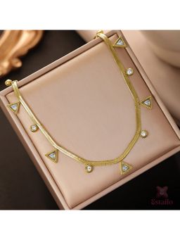 ESTAILO FASHION - Oro Triangle Choker Necklace Gold