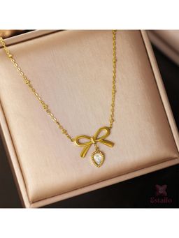 ESTAILO FASHION - Elegant Bow Necklace Gold