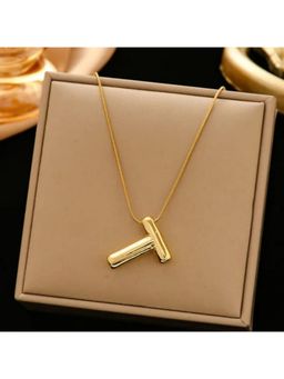 ESTAILO FASHION - Chunky Initial T Necklace Gold