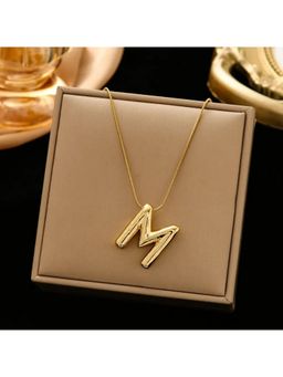 ESTAILO FASHION - Alphabet M Necklace Gold