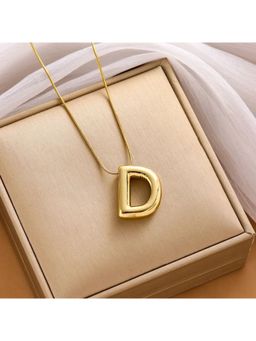 ESTAILO FASHION - Chunky Alphabet Necklace Gold