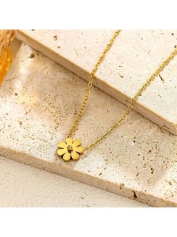 ESTAILO FASHION - Petite Daisy Charm Necklace Gold