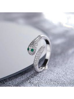 ESTAILO FASHION - Silver Eclipse Stone Ring Silver