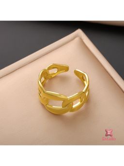 ESTAILO FASHION - Gilded Chain Statement Ring Gold