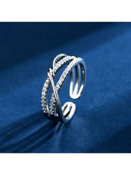 ESTAILO FASHION - Criss Cross Ring Silver