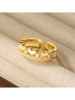 ESTAILO FASHION - Dainty Heart Blossom Ring Gold