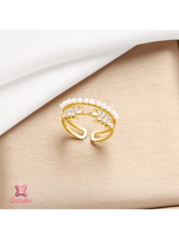 ESTAILO FASHION - Pearl Zirconia Embrace Ring