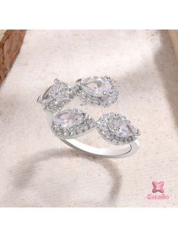 ESTAILO FASHION - Estailo Pear Cascade Ring Silver