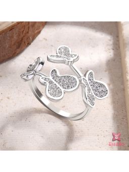 ESTAILO FASHION - Fluttering Sparkle Ring Silver