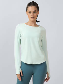 Fitkin - Women Mint Green Long Sleeve T-Shirt