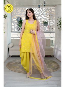 Label Shaurya Sanadhya - Yellow & Pink Patiala (Set of 3)