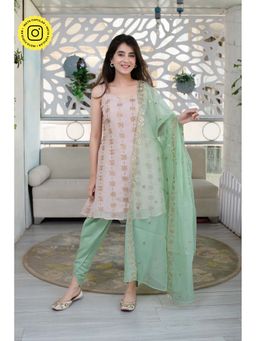 Label Shaurya Sanadhya - Peach & Pista Dhoti (Set of 3)