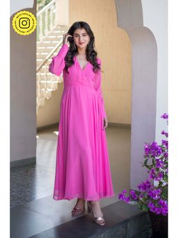 Label Shaurya Sanadhya - Baby Pink Georgette Maxi Dress