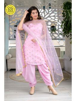 Label Shaurya Sanadhya - Pink Chinon Patiala (Set of 3)