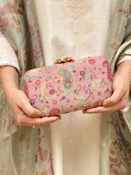 AMYRA - Pink Hina Pashmina Cashmere Clutch