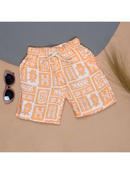 The Lion and the Fish - Boys Aztec Printed Short Tangerine