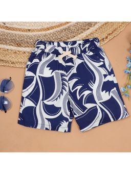 The Lion and the Fish - Boys Japanese Printed Short Royal Blue