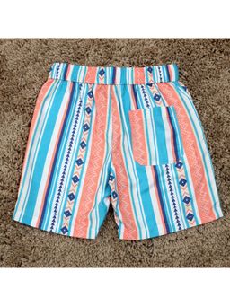 The Lion and the Fish - Boys Aztec Print Short Turquoise Orange