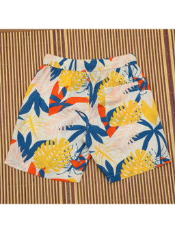 The Lion and the Fish - Boys Tree Print Short Blue Yellow