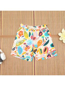 The Lion and the Fish - Boys Modern Leaf Print Short Multi Color