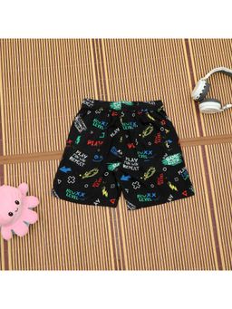The Lion and the Fish - Boys Game Print Short Midnight Black