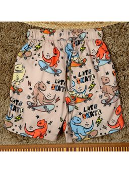 The Lion and the Fish - Boys Dinosaur Printed Short Brown Black