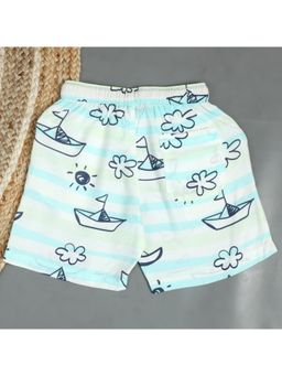 The Lion and the Fish - Boys Boat Printed Short Cloud Dancer