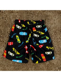 The Lion and the Fish - Boys Sports Printed Short Black