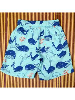 The Lion and the Fish - Boys Fish Printed Short Light Turquoise