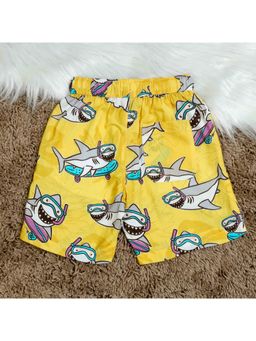 The Lion and the Fish - Boys Fish Printed Short Lemon Yellow