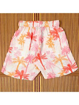 The Lion and the Fish - Boys Tree Printed Short Snow White Pink