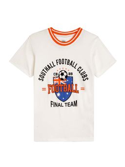 Cantabil - Beige Printed Round Neck T-Shirt