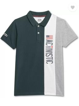 Cantabil - Teal Colorblock Round Neck T-Shirt