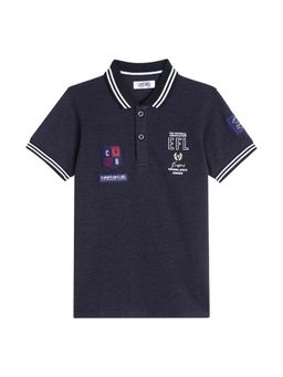 Cantabil - Black Printed Collar Neck T-Shirt