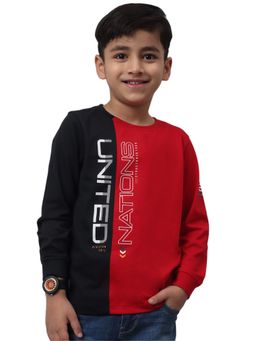 Cantabil - Navy Blue Colorblock Round Neck T-Shirt