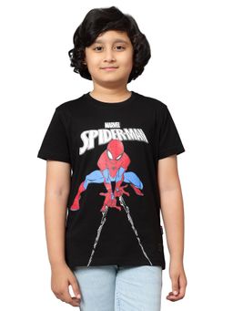 Cantabil - Black Printed Round Neck T-Shirt