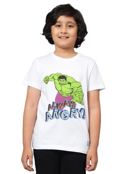 Cantabil - White Printed Round Neck T-Shirt