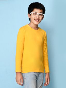Nusyl - Yellow Solid Full Sleeves T-Shirt