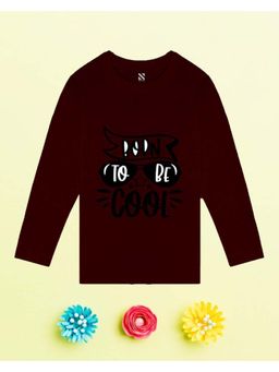 Nusyl - Maroon Printed Full Sleeves T-Shirt