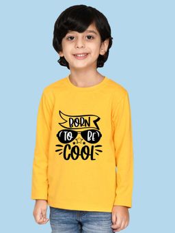 Nusyl - Yellow Printed Full Sleeves T-Shirt