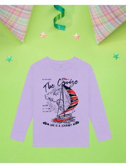 Nusyl - Lilac Printed Full Sleeves T-Shirt