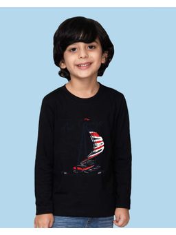 Nusyl - Black Printed Full Sleeves T-Shirt