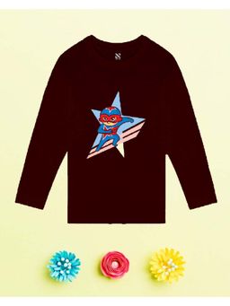 Nusyl - Wine Printed Full Sleeves T-Shirt