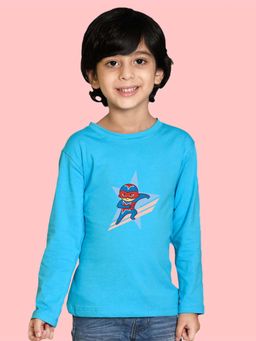 Nusyl - Blue Printed Full Sleeves T-Shirt