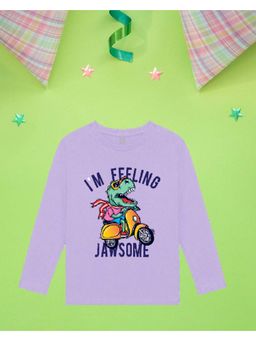 Nusyl - Lilac Printed Full Sleeves T-Shirt