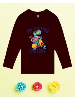 Nusyl - Wine Printed Full Sleeves T-Shirt