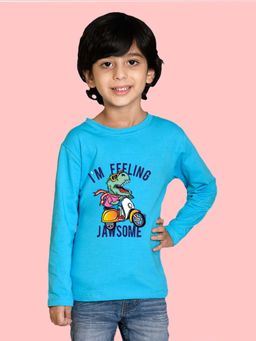 Nusyl - Blue Printed Full Sleeves T-Shirt