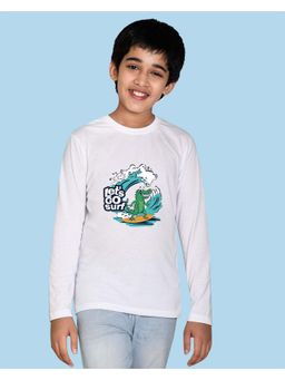 Nusyl - White Printed Full Sleeves T-Shirt