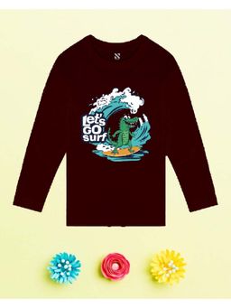 Nusyl - Wine Printed Full Sleeves T-Shirt