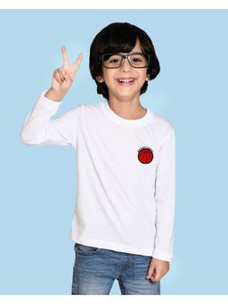 Nusyl - White Printed Full Sleeves T-Shirt